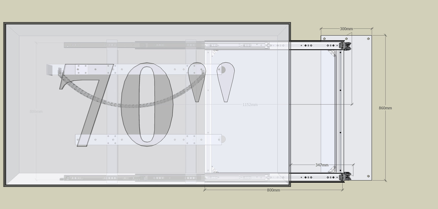 TV Wandhalterung 300 Überauszug