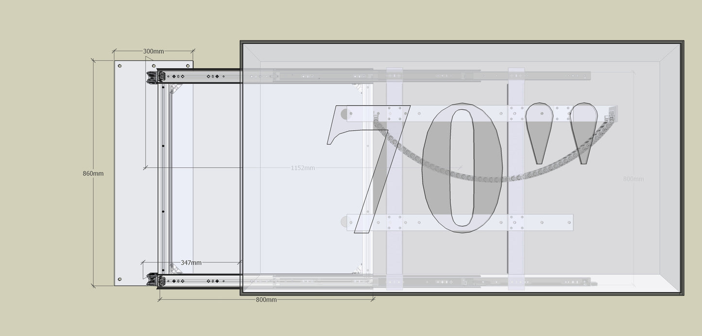 TV Wandhalterung 300 Überauszug