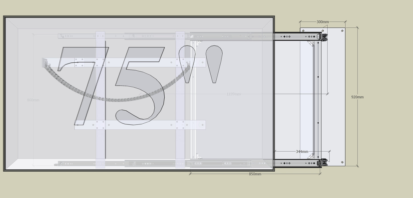TV Wandhalterung 300 Überauszug