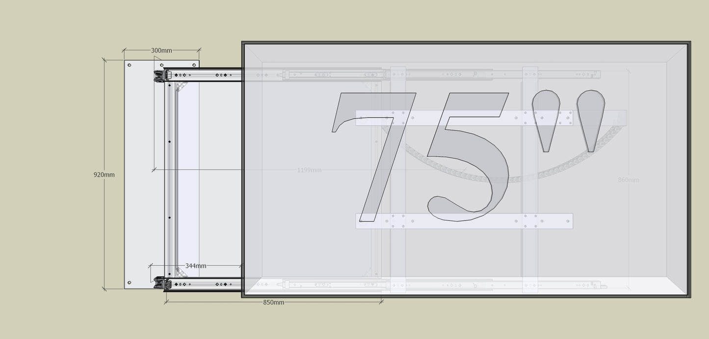 TV Wandhalterung 300 Überauszug