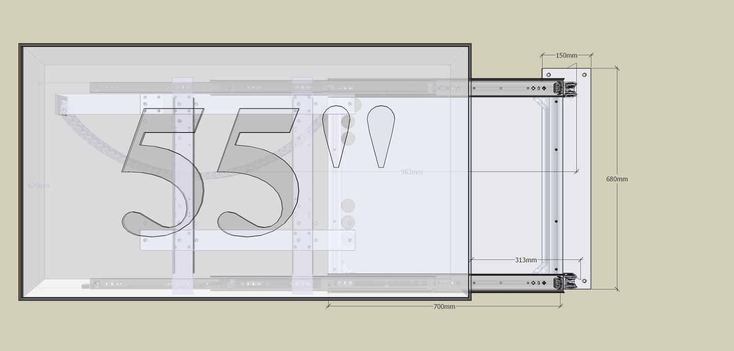 TV Wandhalterung 300 Überauszug